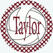 Load image into Gallery viewer, Personalized Volleyball Bag Tag. Perfect Volleyball player gift. Great Volleyball team gift. Custom colors!