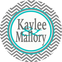Load image into Gallery viewer, Gray Chevron Personalized Room Sign. Great on a dorm door! Match the colors of the room. Triples or Quads too!