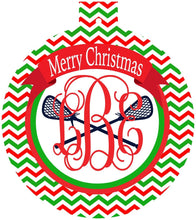 Load image into Gallery viewer, Lacrosse Ornaments. Personalized LAX Christmas Gift! Great present for a lacrosse player! Lacrosse Gift. Lax Team gift.