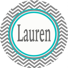 Load image into Gallery viewer, Gray Chevron Personalized Room Sign. Great on a dorm door! Match the colors of the room. Triples or Quads too!