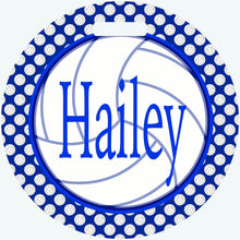 Load image into Gallery viewer, Personalized Volleyball Bag Tag. Perfect Volleyball player gift. Great Volleyball team gift. Custom colors!