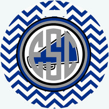 Load image into Gallery viewer, Cheerleading Bag Tag. Perfect on a Cheer bag or luggage! Monogrammed team or Coaches gift Custom colors!