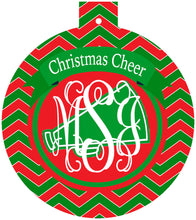 Load image into Gallery viewer, Cheer Ornaments. Monogrammed Cheerleading Christmas Gift! Great Cheer present. Monogrammed Cheer Ornament!