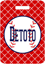 Load image into Gallery viewer, Baseball Bats Luggage Tags. Monogrammed bag tag! Baseball Bag tag. Baseball team gifts too!
