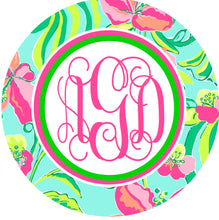 Load image into Gallery viewer, Tropical Flowers Dorm Door Sign is a great gift! Roommate sign too! Perfect on a dorm door! Nursery or girls room sign.