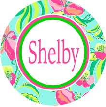 Load image into Gallery viewer, Tropical Flowers Dorm Door Sign is a great gift! Roommate sign too! Perfect on a dorm door! Nursery or girls room sign.