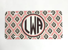 Load image into Gallery viewer, Pink Ikat Monogrammed License Plate. Personalized Car Tag. Add a splash of color with a Monogrammed Car Tag!
