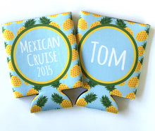 Load image into Gallery viewer, Pineapple Party Vacation huggers. Tropical Drinks Bachelorette or Birthday Favors. Pineapple Wedding Shower Favors! Pineapple party huggers.