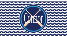 Load image into Gallery viewer, Crew Personalized License Plate. Oars and a Monogram will look great on any car! Nautical Car Tag.