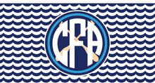 Load image into Gallery viewer, Crew Personalized License Plate. Oars and a Monogram will look great on any car! Nautical Car Tag.