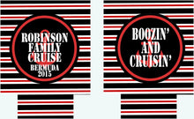 Load image into Gallery viewer, Nautical Party Huggers. Personalized Nautical Bachelorette or Birthday Coolies. Nautical Vacation Koolies! Nautical Vacation Favors