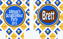 Load image into Gallery viewer, Octoberfest Party Huggers. Personalized OctoBeerfest Huggers. Custom Oktoberfest Huggers. Slim Can October Wedding Shower Huggers!