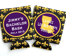 Load image into Gallery viewer, NOLA Bachelor Party Huggers. Wedding Party Huggers! Bachelor Party Gifts. New Orleans Groomsman Favors. Birthday Huggers NOLA Can Hugger