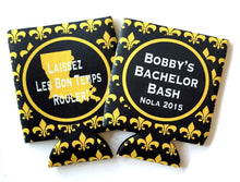 Load image into Gallery viewer, NOLA Bachelor Party Huggers. Wedding Party Huggers! Bachelor Party Gifts. New Orleans Groomsman Favors. Birthday Huggers NOLA Can Hugger