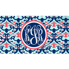Load image into Gallery viewer, Ikat Monogrammed License Plate. Ikat Monogrammed Car Tag. Monogrammed License Plate. Monogrammed License Plate. Ikat Car Tag.