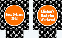 Load image into Gallery viewer, Scull and Crossbones Coolies. Guy's Pirate Birthday Huggers! Pirate Bachelor Party Gifts. Pirate Party favors. Pirate Bachelor Party Huggers