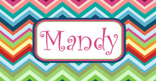 Load image into Gallery viewer, Colorful Chevron License Plate. Monogrammed Car tag.Preppy Chevron Car Tag. Great 16th birthday gift!