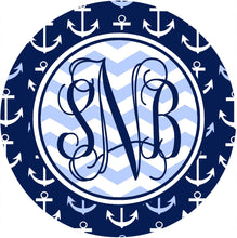 Load image into Gallery viewer, Anchors Mouse Pad. Custom Nautical Monogrammed Gift. Perfect Nautical Desk Accessory!
