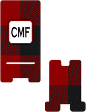 Load image into Gallery viewer, Buffalo Plaid Cell Phone Stand. Guys Cell Phone Stand, Plaid party favors, College, Back to School.Plaid party favors!