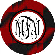 Load image into Gallery viewer, Buffalo Plaid Luggage Tag. Personalized  Birthday, Bachelorette or Bridesmaid's Gift! Outdoorsy Diaper bag, backpack or sports bag.