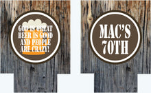 Load image into Gallery viewer, Bachelor Party Woodgrain Huggers. Guy's Birthday Huggers! Bachelor Party Favors. Dirty 30 Birthday Favors. Guy's 21st Birthday Party Favors