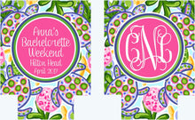 Load image into Gallery viewer, Sea Turtle Party Huggers. Bachelorette or Birthday Sea Turtle Coolies. Monogram Beach Bachelorette or Birthday Party Favors.