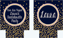 Load image into Gallery viewer, Gold and Navy Polka Dot Huggers. Orlando Bachelorette or Birthday Huggers. Personalized Navy and Blush Bachelorette Party Favors.