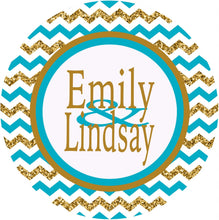 Load image into Gallery viewer, Gold Glitter Chevron Personalized Door Sign