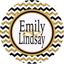 Load image into Gallery viewer, Gold Glitter Chevron Personalized Room Sign. Great on a dorm door! Monogram or Names.Triples or Quads too!