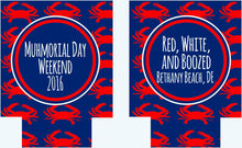 Load image into Gallery viewer, Crab Party Huggers. Bachelorette or Birthday Beach Favors. Beach Vacation Party Favors. Beach Vacation Beverage Insulators! Crab Boil Favors