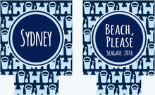 Load image into Gallery viewer, Sand Castle Vacation Huggers. Personalized Beach Bachelorette or Birthday Coolies. Beach Family Vacation Favors! Family Reunion too!