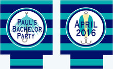 Load image into Gallery viewer, Fishing Party Drink Huggers. Fishing Party Drink Insulators! Fly Fishing Birthday Party Favors. Fishing Bachelor Party Favors!