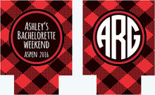 Load image into Gallery viewer, Plaid Party Huggers. Plaid Party Favors! Plaid Bachelorette Party Favors too! Flannel Party favors. Plaid Birthday Party. Asheville Party!