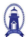 Brant Point Prep Logo which is a lighthouse surrounded by a rope oval