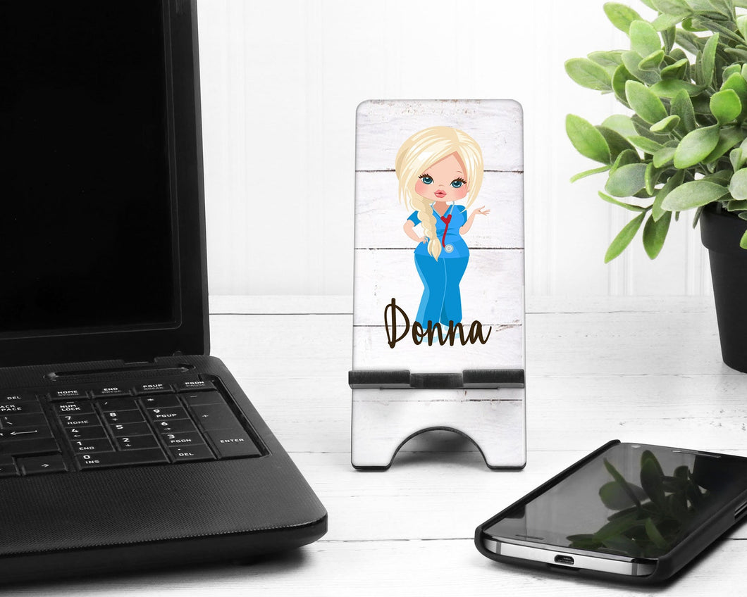 Blonde Nurse Phone Stand