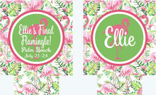 Load image into Gallery viewer, Vintage Flamingo Beverage Huggers. Flamingle Party Favors. Monogram Flamingo Bachelorette Party Favors. Flamingle Party Favors!
