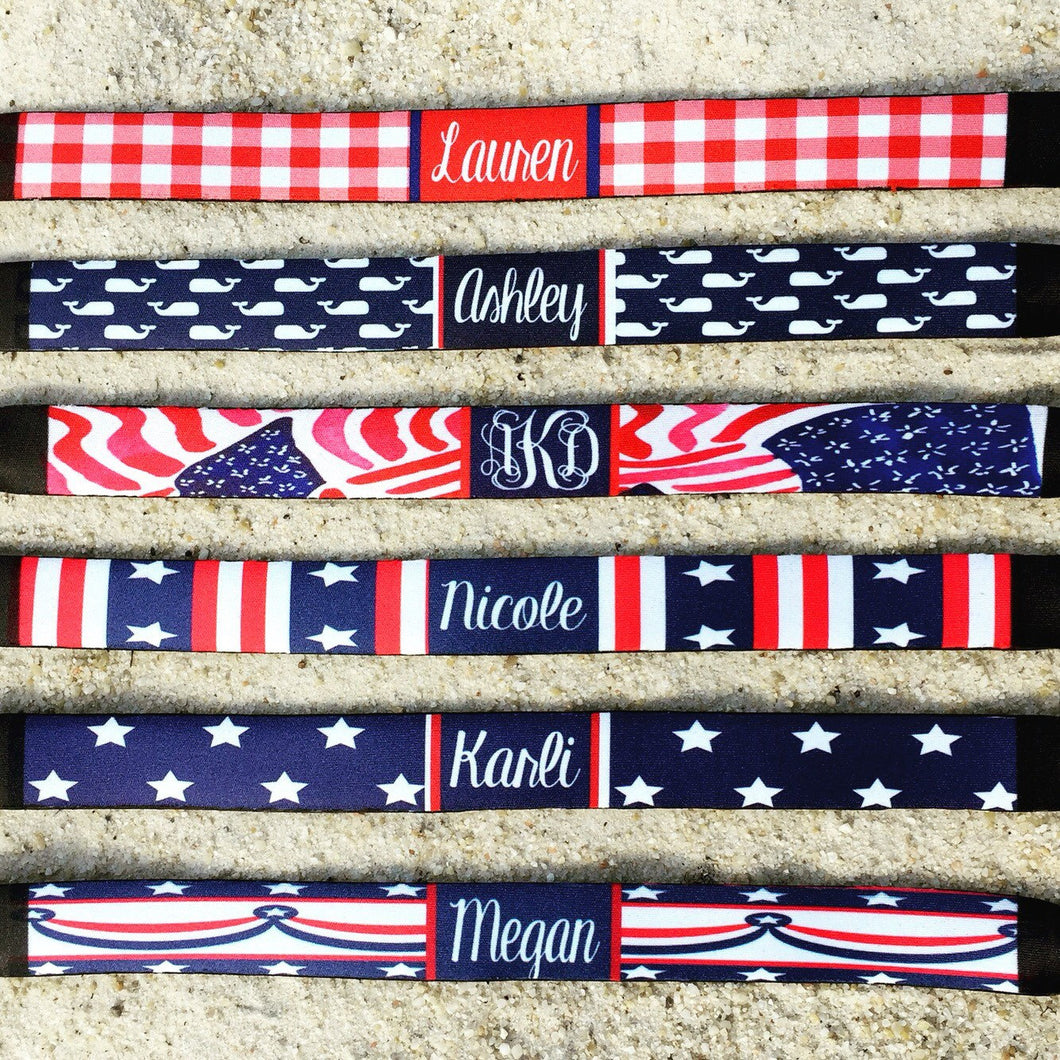Red White and Blue Personalized Sunglass Strap