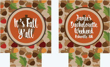 Load image into Gallery viewer, Fall Party Huggers. Personalized Fall Acorn Party Favors. Monogrammed Fall Bachelorette or Birthday Party. Fall Wedding Shower Coolies!
