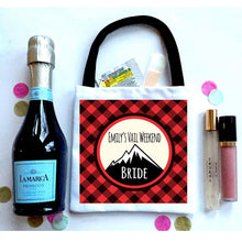 Load image into Gallery viewer, Mountain theme Hangover Recovery bags! Mountain Bachelorette favors.  Personalized EMPTY Oh Shit Kits. Boho Party Bags
