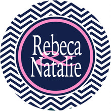 Load image into Gallery viewer, Navy Chevron Personalized Room Sign. Gift for Graduation. Great Dorm Door Sign! Roommate sign too!
