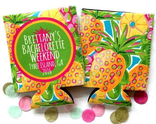 Pineapple Party Huggers. Tropical Bachelorette or Birthday Favors. Palm Beach Pineapple Huggers. Cabo, Maui, Miami, Savannah, Charleston!
