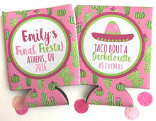 Load image into Gallery viewer, Cactus Party Huggers. Final Fiesta Party Coolies. Custom Mexican Party Favors.Fiesta Birthday or Bachelorette Party Favors!Cabo, Scottsdale!
