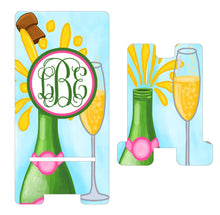 Load image into Gallery viewer, Champagne Cell Phone Stand. Cell Phone Stand, Fits most Cell phones, I phone dock for the Wine Lover!
