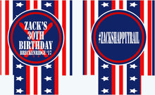 Load image into Gallery viewer, Ski Party Huggers. &#39;Merica Birthday Ski Coolies! Ski Party Gifts. Flag Birthday Koolies. Ski Vacation Huggers
