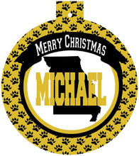 Load image into Gallery viewer, MIssouri Ornaments. Monogrammed Missouri Christmas Gift! Great Missouri stocking stuffers!
