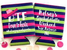 Load image into Gallery viewer, Fiesta Party Huggers. Final Fiesta Party Coolies. Monogrammed Mexican Party Favors. Fiesta Birthday or Bachelorette Party Favors!
