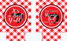 Load image into Gallery viewer, Shrimp Boil Party Huggers. Bachelorette or Birthday Low Country Boil Coolies.  Engagement or Wedding Shrimp Boil Party Favors.
