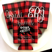 Load image into Gallery viewer, Buffalo Plaid Personalized Party Huggers
