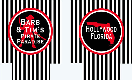 Pirate Party Stripe Coolies. Party like a Pirate Coolies. Bachelor or  Bachelorette Party Favors. Personalized Bachelorette Coolies!