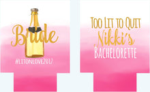 Load image into Gallery viewer, Champagne Watercolor Party Huggers. Champagne Party Coolies. Bachelorette or Birthday Party Favors. Champagne Birthday Beverage Insulators!
